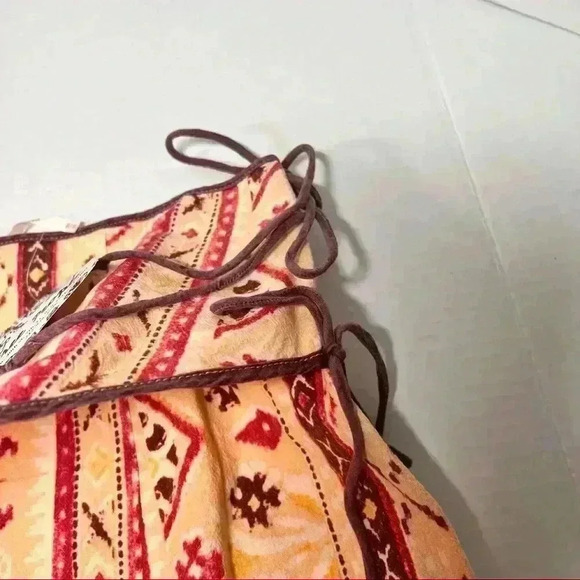 FREE PEOPLE Womens CLEO Aztec Printed Side Slit Wrap Mini Skirt Sz XS NWT Sample - Picture 3 of 11